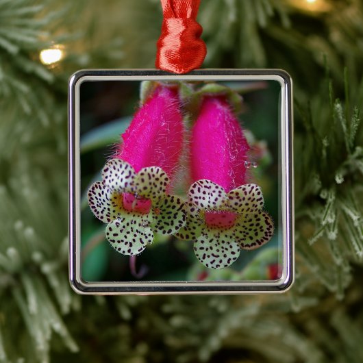 Leopard-Blumen-Entwurf Silbernes Ornament (Baum)
