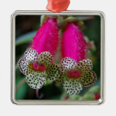 Leopard-Blumen-Entwurf Silbernes Ornament (Vorne)