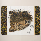 Leopard Blumen-Wildlife-Kunstdecke Sherpadecke (Vorderseite (Horizontal))