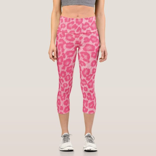 Leopard Blush Capri Leggings (Vorderseite)