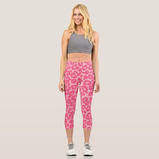 Leopard Blush Capri Leggings (Vorderseite)