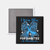 Leopard-Bogen Ich trage Blau für das Diabetes-Bewu Magnet (Vorderseite/Rückseite)