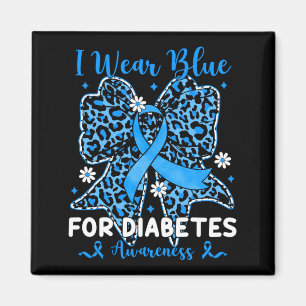 Leopard-Bogen Ich trage Blau für das Diabetes-Bewu Magnet