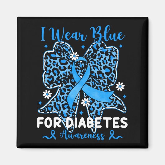 Leopard-Bogen Ich trage Blau für das Diabetes-Bewu Magnet (Vorne)