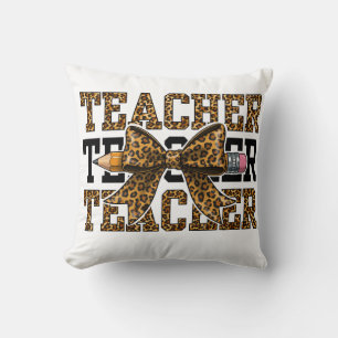 Leopard-Bogen-Lehrer-Schule-Bleistift-Cute-Klassen Kissen
