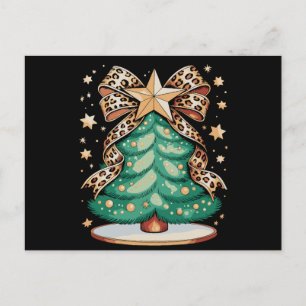 Leopard-Bogen-Weihnachtsbaum Glam-Weihnachten Xmas Feiertagspostkarte