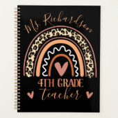 Leopard Bohemisch Rainbow Add Node Teacher Name Pl Planer (Vorderseite)