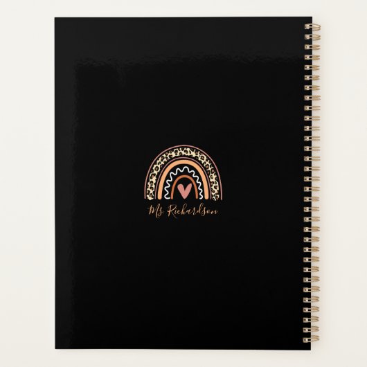 Leopard Bohemischer Regenbogen Name des Lehrers Planer (Rückseite)