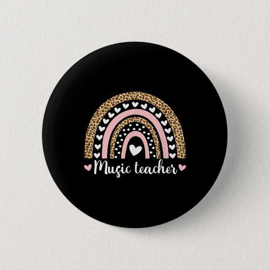 Leopard Boho Rainbow 100 Tage der Schule Button (Vorderseite)