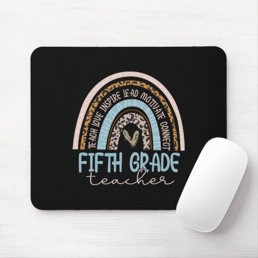 Leopard Boho Rainbow Back To S Mousepad (Mit Mouse)
