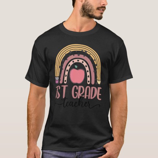 Leopard Boho Rainbow Back to Sch T-Shirt (Vorderseite)