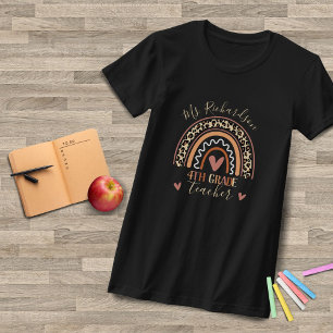 Leopard Boho Rainbow Name des Lehrers T-Shirt