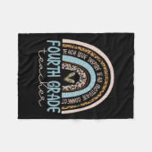 Leopard Boho Rainbow Zurück zur Schule Fleecedecke (Vorderseite (Horizontal))