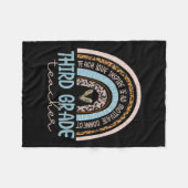 Leopard Boho Rainbow Zurück zur Schule Fleecedecke (Vorderseite (Horizontal))