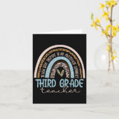 Leopard Boho Rainbow Zurück zur Schule Karte (Gelbe Blume)