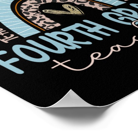 Leopard Boho Rainbow Zurück zur Schule Poster (Ecke)