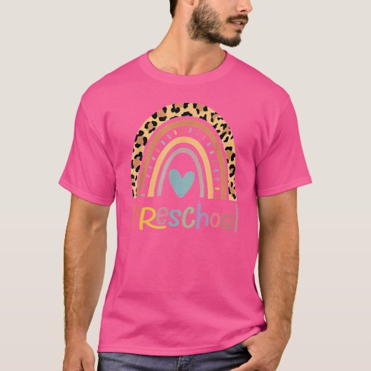 Leopard Boho Rainbow Zurück zur Schule T-Shirt (Vorderseite)