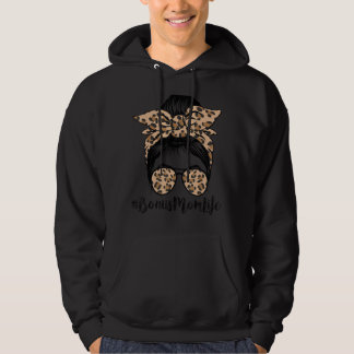 Leopard Bonus Mama Life Niedlich Messy Bun Girl Mo Hoodie