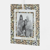 Leopard Border Foto Ornament Aus Glas (Vorderseite links)