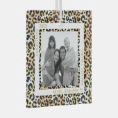 Leopard Border Foto Ornament Aus Glas (Vorderseite Rechts)