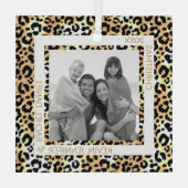 Leopard Border Foto Ornament Aus Glas (Rückseite)