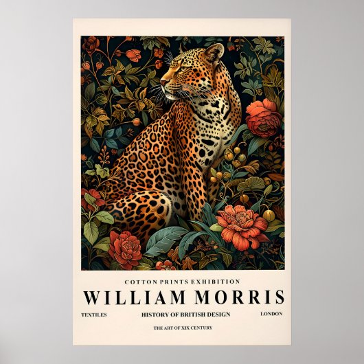 Leopard Botanischer Kunstdruck im Stil von William Poster (Vorne)