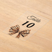 Leopard bow acrylic table number sign acryleinladungen (Ablage )