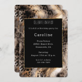 Leopard Bow Animal Print Birthday Einladung (Vorne/Hinten)
