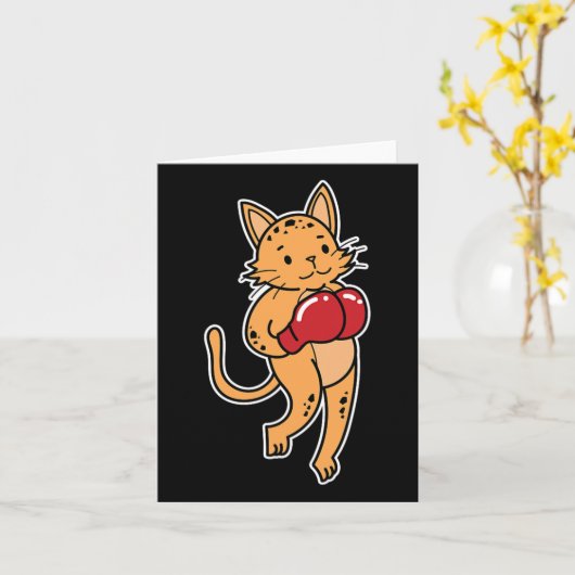 Leopard Boxing Karte (Gelbe Blume)