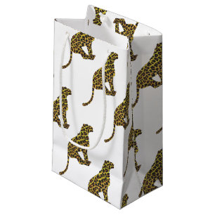 Leopard Braun und Gelbe Silhouette Kleine Geschenktüte