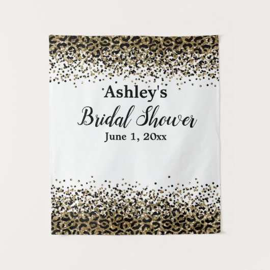 Leopard Brautparty Background Foto Prop Wandteppich (Vorderseite)