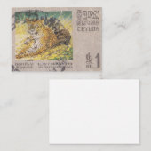 Leopard-Briefmarke Ceylon Mitteilungskarte (Vorne/Hinten)