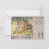 Leopard-Briefmarke Ceylon Mitteilungskarte (Vorderseite)