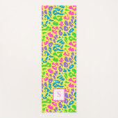 Leopard Bright Neon Monogramm Personalisiert Yogamatte (Vorderseite)
