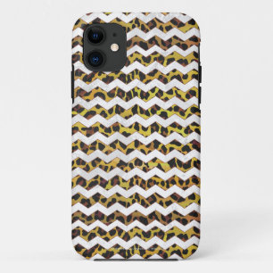 Leopard Brown and Yellow Cevron Print Case-Mate iPhone Hülle