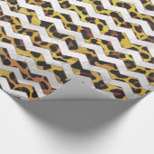 Leopard Brown and Yellow Cevron Print Geschenkpapier (Ecke)
