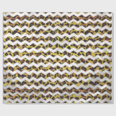 Leopard Brown and Yellow Cevron Print Geschenkpapier (Flach)