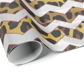 Leopard Brown and Yellow Cevron Print Geschenkpapier (Rolleneckpunkt)