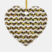Leopard Brown and Yellow Cevron Print Keramik Ornament (Vorne)