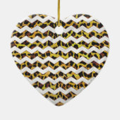 Leopard Brown and Yellow Cevron Print Keramik Ornament (Hinten)