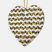 Leopard Brown and Yellow Cevron Print Keramik Ornament (Links)