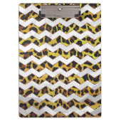 Leopard Brown and Yellow Cevron Print Klemmbrett (Vorderseite)