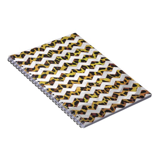 Leopard Brown and Yellow Cevron Print Notizblock (Rechte Seite)