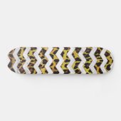 Leopard Brown and Yellow Cevron Print Skateboard (Horizontal)