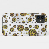 Leopard Brown and Yellow Polka Dot Case-Mate iPhone Hülle (Rückseite (Horizontal))