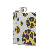 Leopard Brown and Yellow Polka Dot Flachmann (Links)