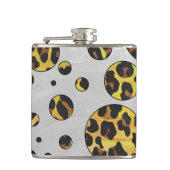 Leopard Brown and Yellow Polka Dot Flachmann (Vorderseite)
