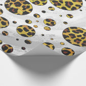 Leopard Brown and Yellow Polka Dot Geschenkpapier (Ecke)