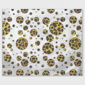 Leopard Brown and Yellow Polka Dot Geschenkpapier (Flach)