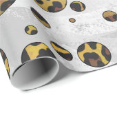 Leopard Brown and Yellow Polka Dot Geschenkpapier (Rolleneckpunkt)
